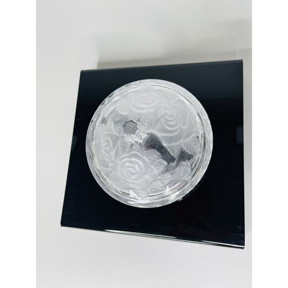 Rose Petals Glass Candy Bowl Covered Box Home/Room Decoration Preloved - Picture 4 of 8